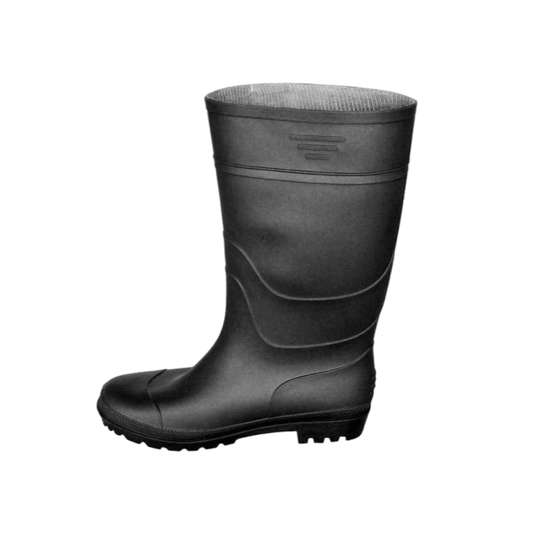 Botas de pvc de estilo PVC de estilo negro portátil SS031-BB sin dedo del pie de acero