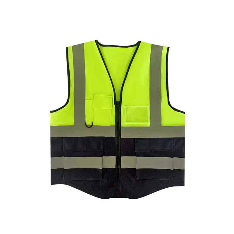SV003 Hi-Viz Reflexión reflectante de dos tonos Seguridad de seguridad C/W Zip e idiota de identificación y bolsillos