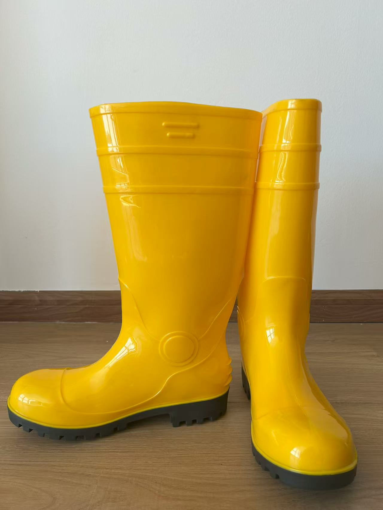 SS030YB Nuevas botas de lluvia de seguridad de la punta de acero brillante